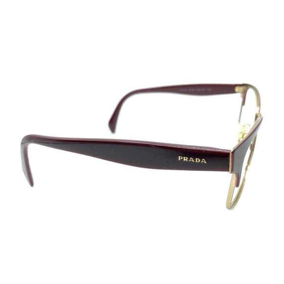 Prada VPR 65R UAN-1O1 Dark Red Gold Eyeglasses Frames 53-16 140 Italy Designer - Picture 4 of 12